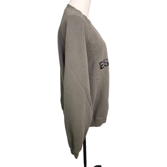Fear Of God Essentials Crewneck Sweatshirt Taupe Gray Logo Size M - Picture 4 of 9